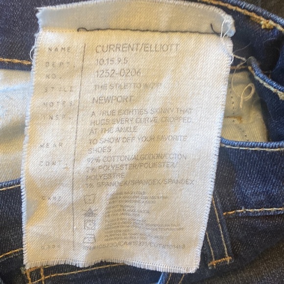 Current/Elliot stiletto skinny jeans zippered Ankle size 25 - Picture 6 of 8